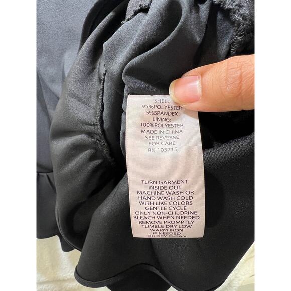 Nanette Lepore Black Tiered Ruffle Hem Off Shoulder Mini Dress Womens 8 - Picture 13 of 14
